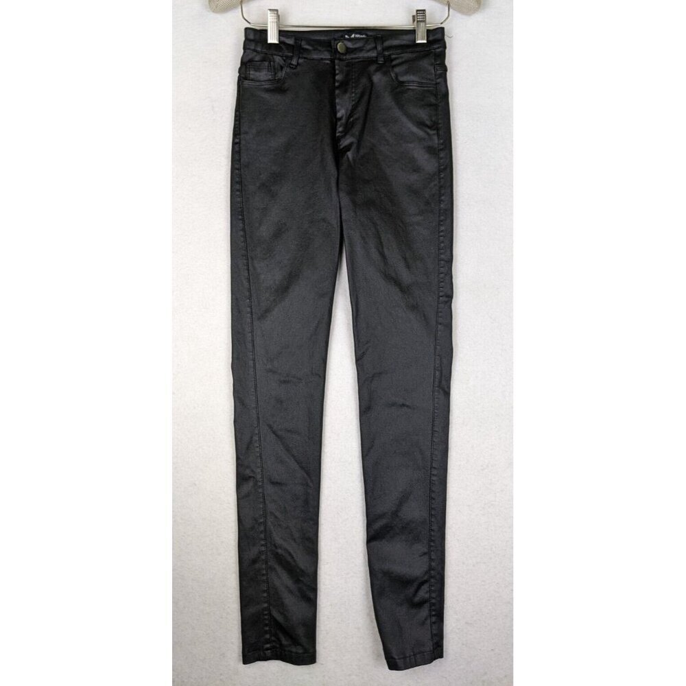 APPERLOTH - WOMEN'S BLACK STRETCH FAUX LEATHER SKINNY PANTS - SIZE XS
